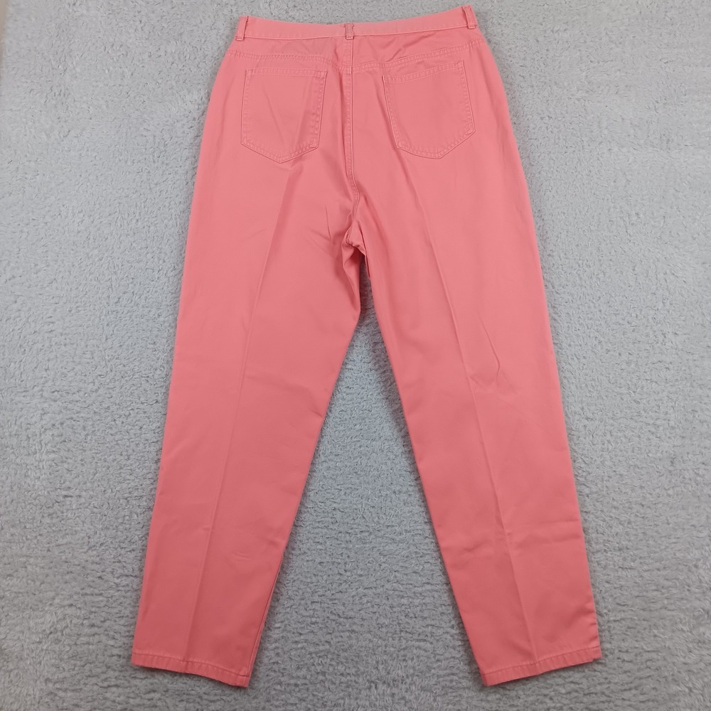 VTG Emma James Pant Women 12 Coral Pink High Rise Straight Cotton RN 85373
